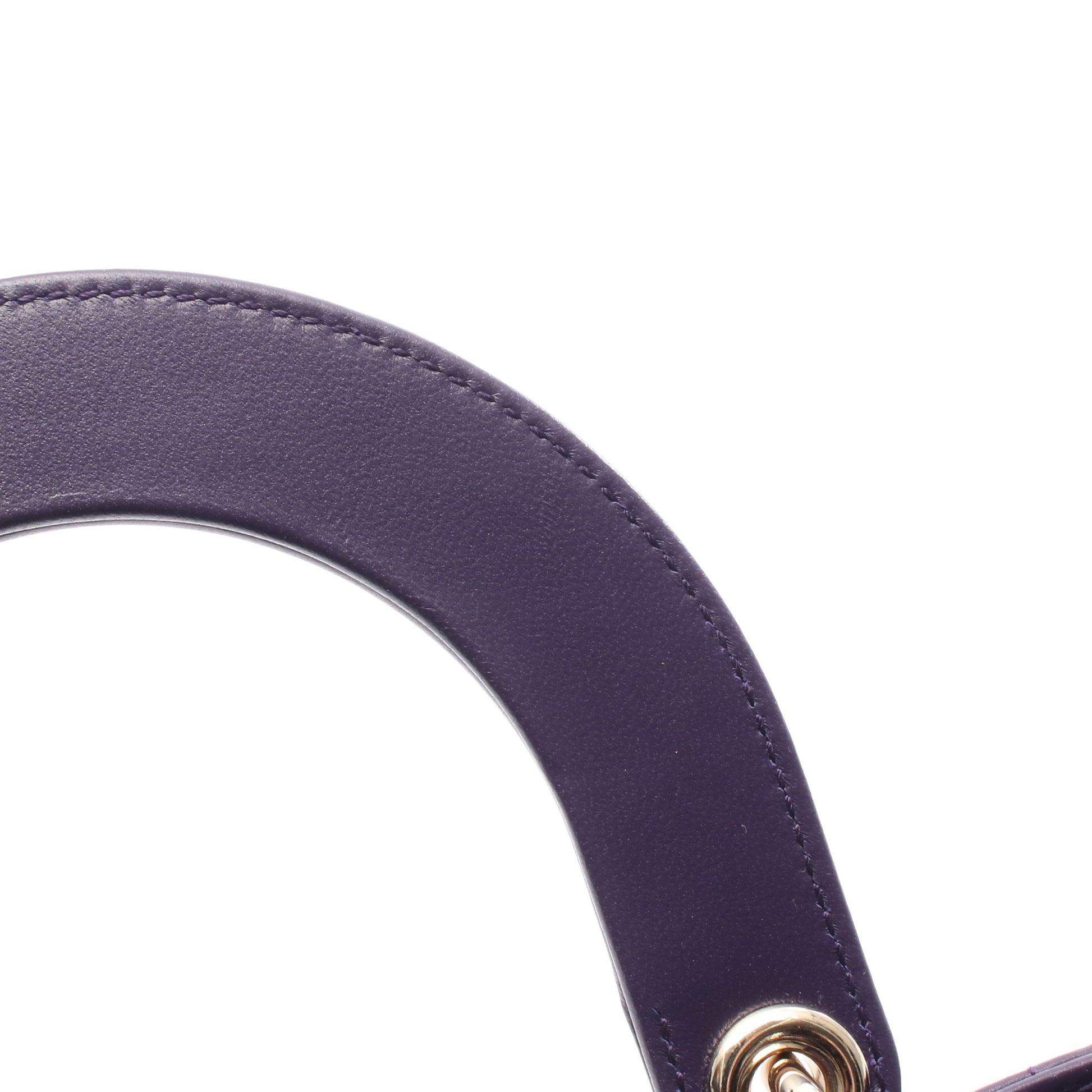 LADY DIOR MY ABCDIOR レディディオール スモール カナージュ ハンドバッグ レザー ダークパープル 2WAY クリスチャンディオール バッグ Christian Dior