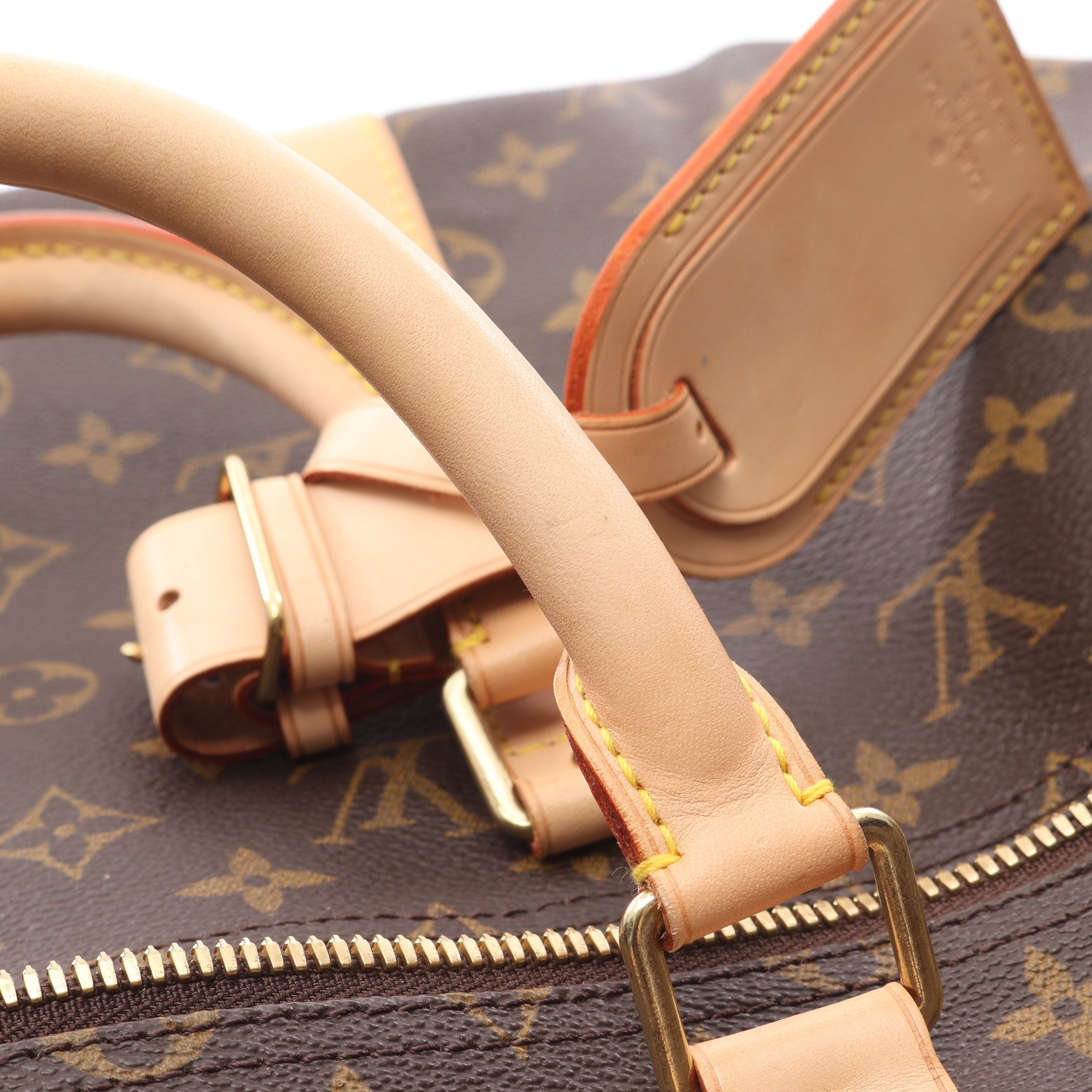 キーポル50 モノグラム ボストンバッグ PVC レザー ブラウン ルイ