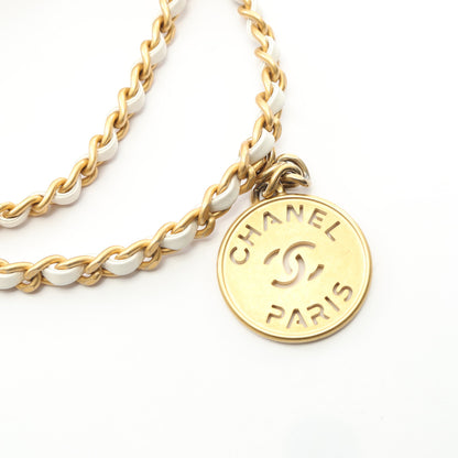 CHANEL 22 ミニ チェーンショルダーバッグ レザー ホワイト ゴールド金具 2WAY シャネル バッグ CHANEL