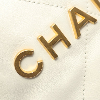 CHANEL 22 ミニ チェーンショルダーバッグ レザー ホワイト ゴールド金具 2WAY シャネル バッグ CHANEL