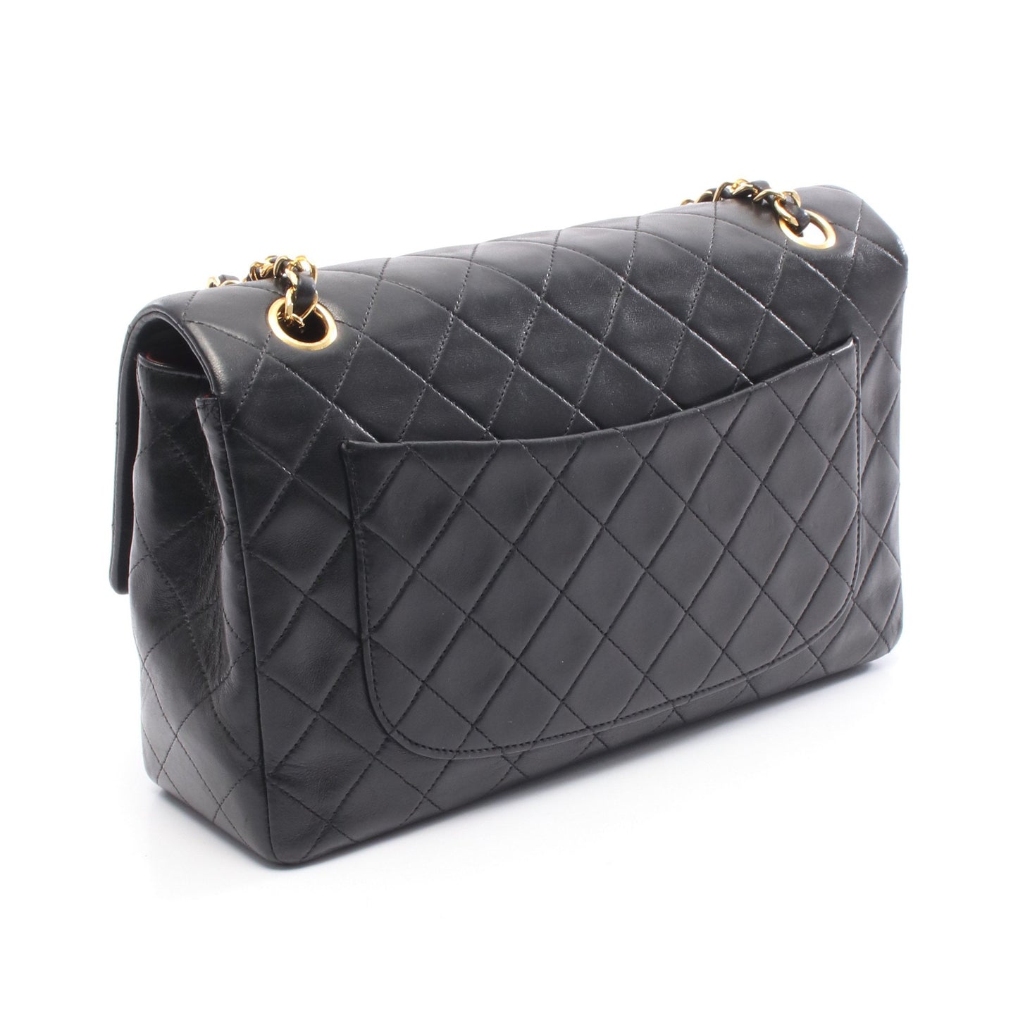 マトラッセ 27 Wチェーンショルダーバッグ ラムスキン ブラック ゴールド金具 シャネル バッグ CHANEL