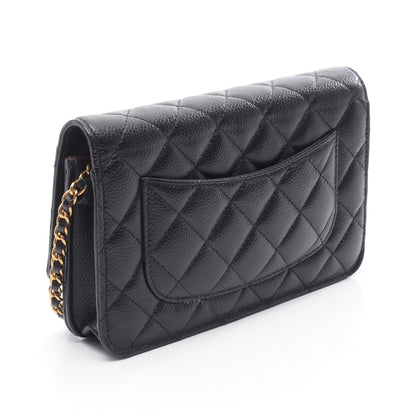 マトラッセ チェーンウォレット キャビアスキン ブラック ゴールド金具 シャネル バッグ CHANEL