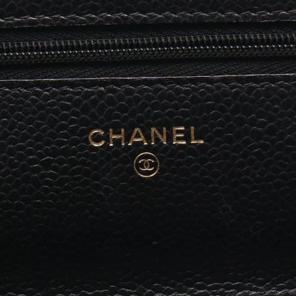 マトラッセ チェーンウォレット キャビアスキン ブラック ゴールド金具 シャネル バッグ CHANEL