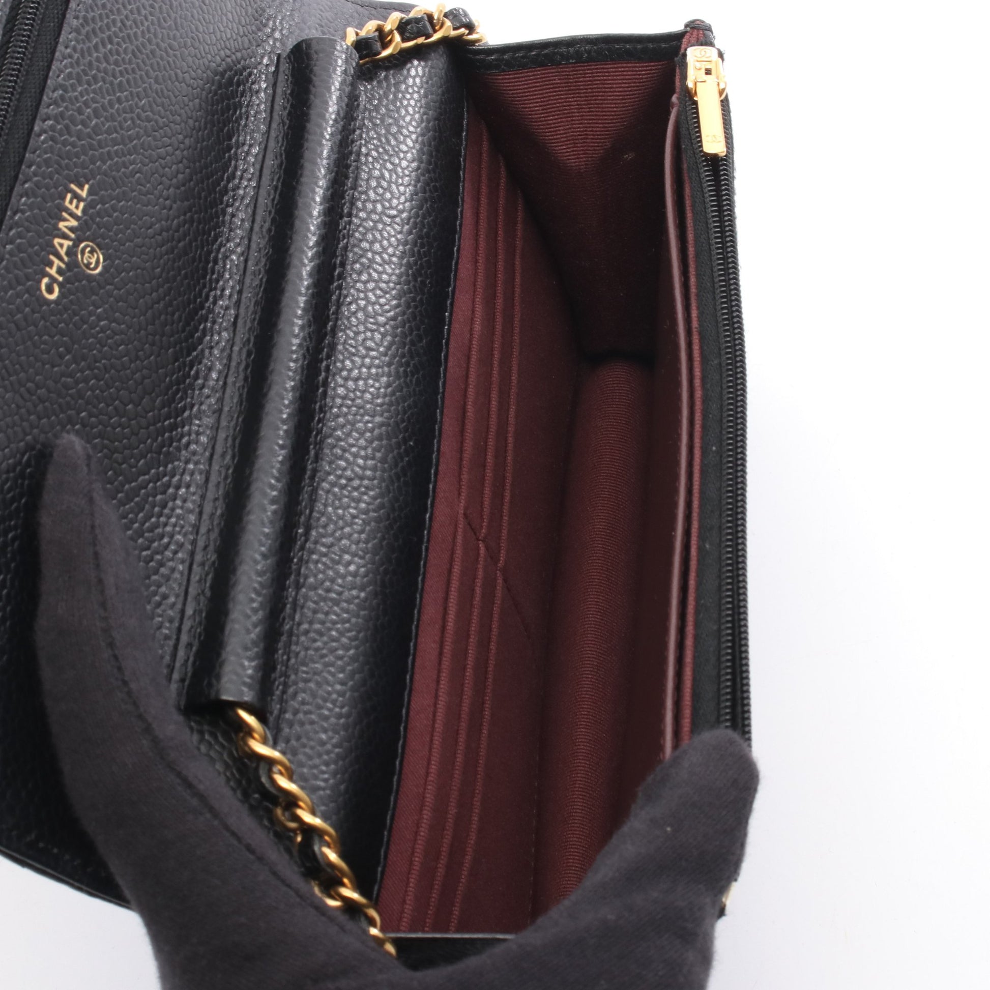 マトラッセ チェーンウォレット キャビアスキン ブラック ゴールド金具 シャネル バッグ CHANEL