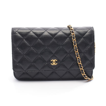 マトラッセ チェーンウォレット キャビアスキン ブラック ゴールド金具 シャネル バッグ CHANEL