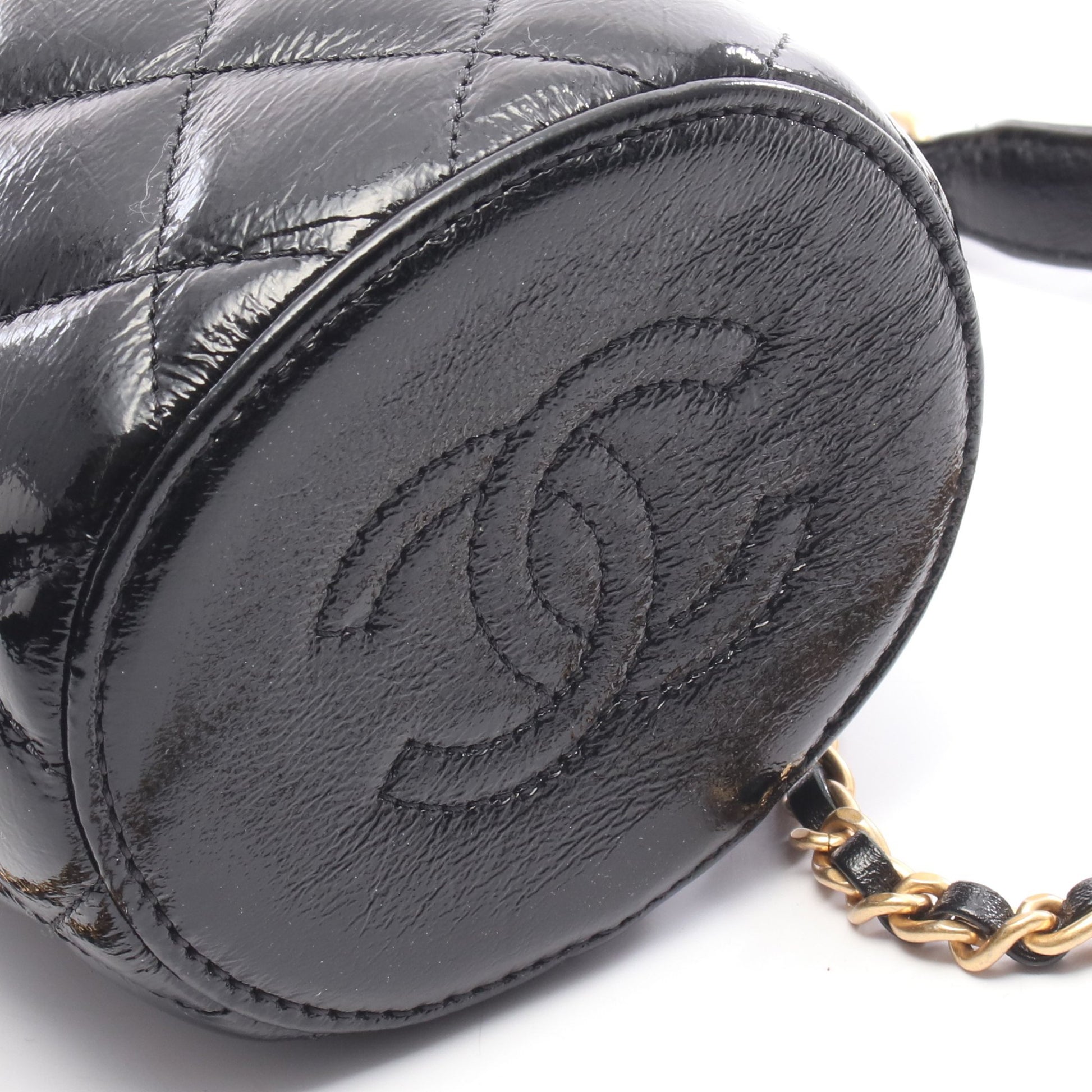 マトラッセ バニティ チェーンショルダーバッグ レザー ブラック ゴールド金具 シャネル バッグ CHANEL
