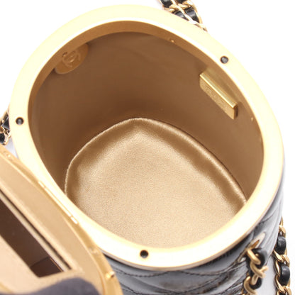 マトラッセ バニティ チェーンショルダーバッグ レザー ブラック ゴールド金具 シャネル バッグ CHANEL