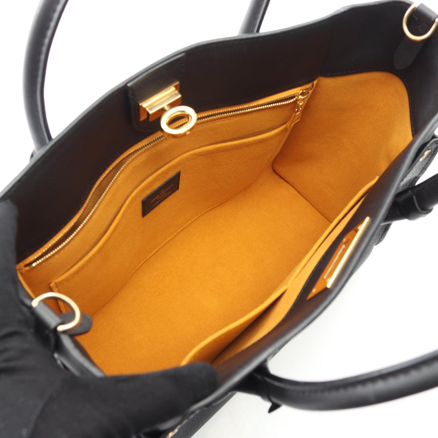 オンマイサイドMM モノグラムタフタージュ ノワール ハンドバッグ レザー ブラック 2WAY ルイヴィトン バッグ LOUIS VUITTON