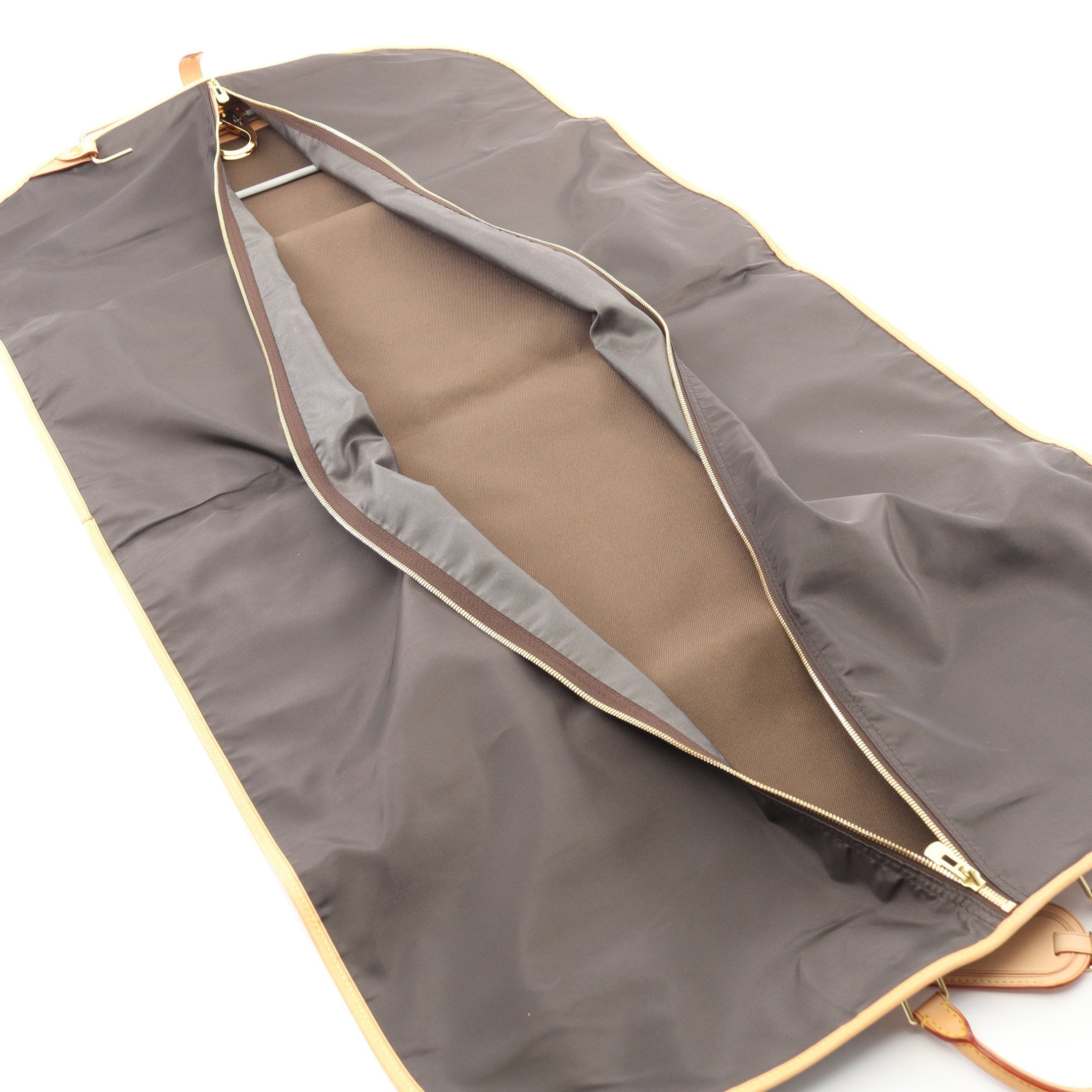 ウスポルトアビ モノグラム ガーメントバッグ PVC レザー ブラウン