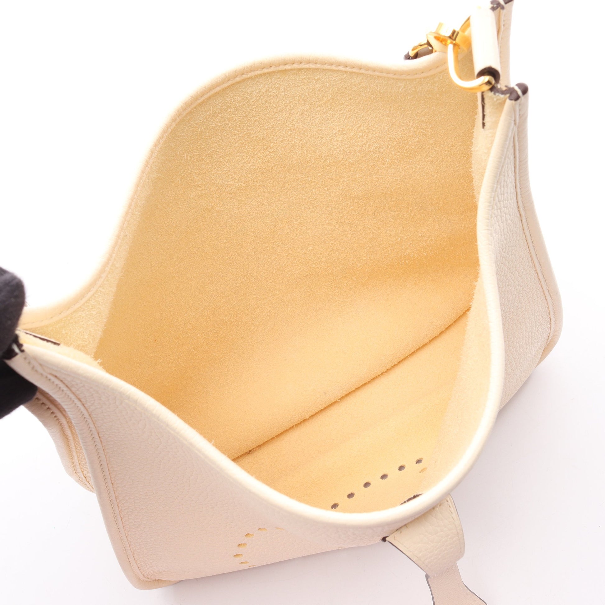 エヴリン 3 トロワ PM ナタ ショルダーバッグ トリヨンクレマンス アイボリー ゴールド金具 Z刻印 エルメス バッグ HERMES