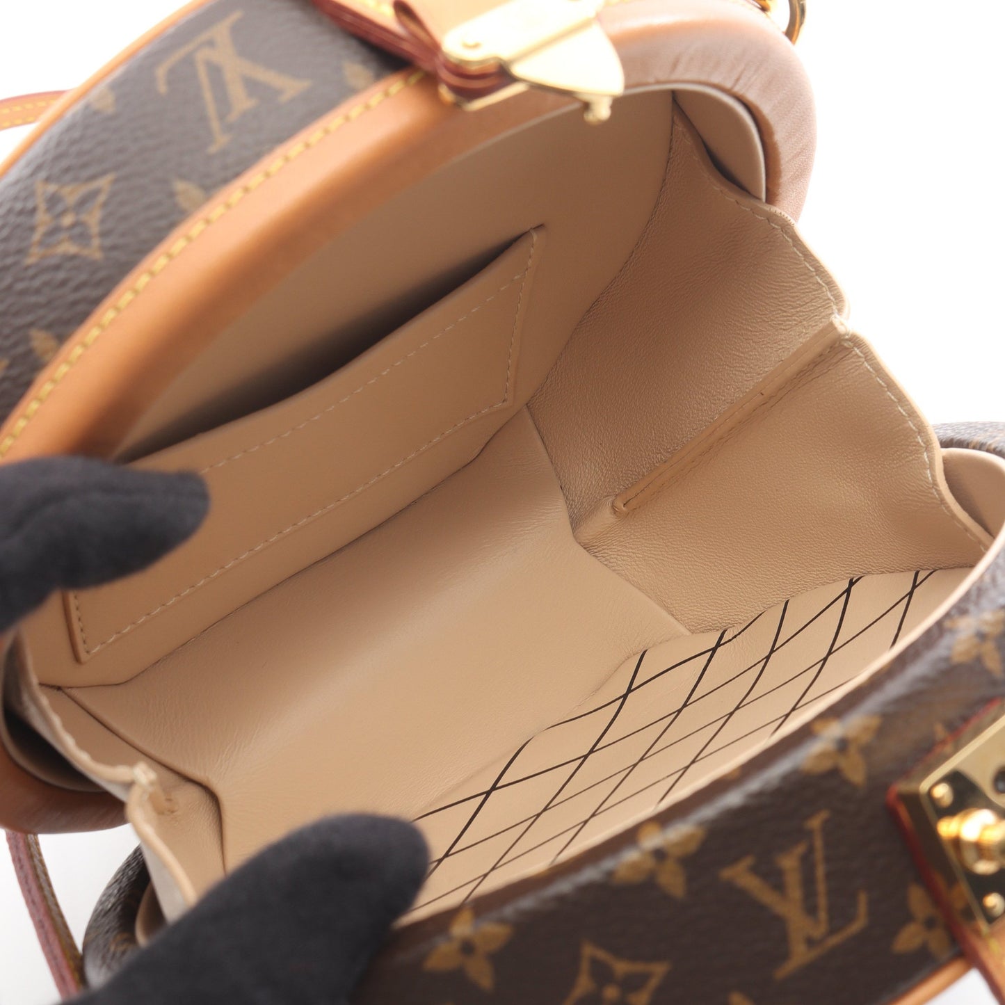 プティット ボワット シャポー モノグラム ハンドバッグ PVC レザー ブラウン 2WAY ルイヴィトン バッグ LOUIS VUITTON