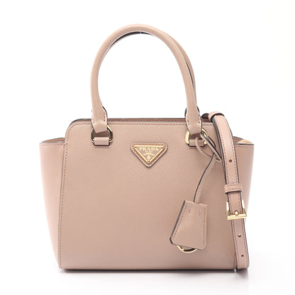 SAFFIANO ＋ SOFT C ハンドバッグ サフィアーノレザー グレーベージュ 2WAY プラダ バッグ PRADA