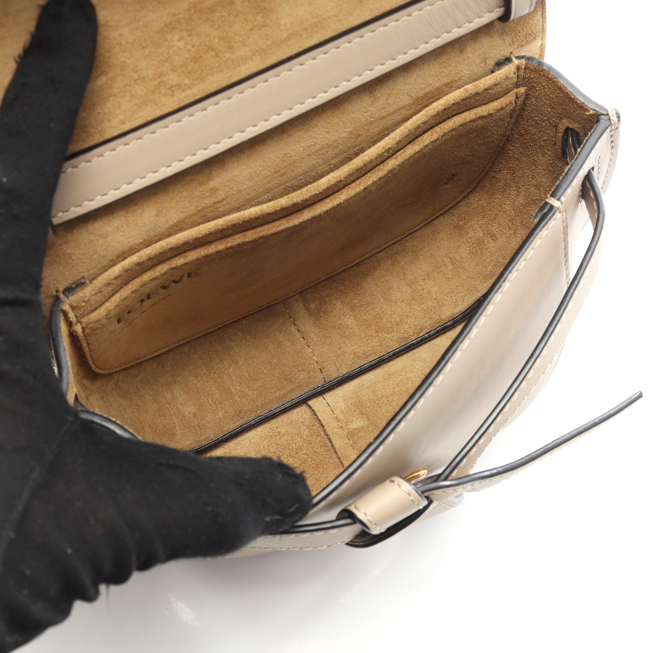 ゲート デュアルバッグ ミニ ショルダーバッグ レザー グレーベージュ