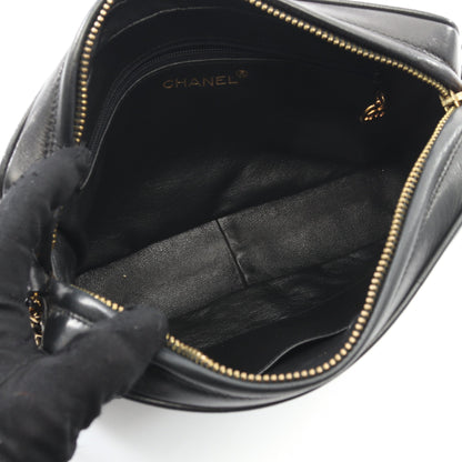 ダイヤステッチ チェーンショルダーバッグ ラムスキン ブラック ゴールド金具 タッセル ヴィンテージ シャネル バッグ CHANEL