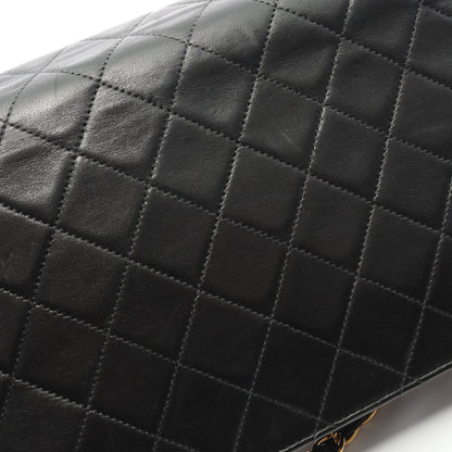 マトラッセ フルフラップ チェーンショルダーバッグ ラムスキン ブラック ゴールド金具 シャネル バッグ CHANEL