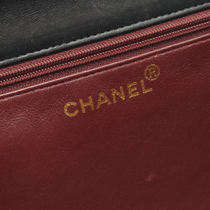 マトラッセ フルフラップ チェーンショルダーバッグ ラムスキン ブラック ゴールド金具 シャネル バッグ CHANEL