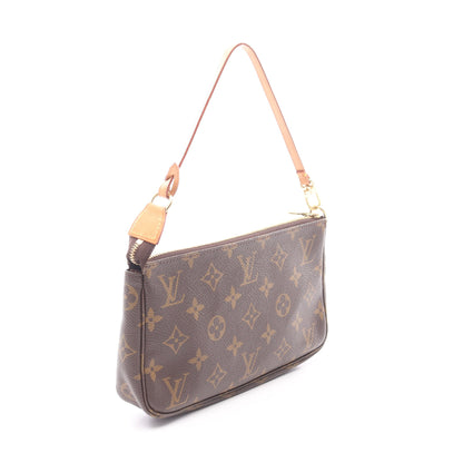 ポシェットアクセソワール モノグラム ハンドバッグ PVC レザー ブラウン ルイヴィトン バッグ LOUIS VUITTON
