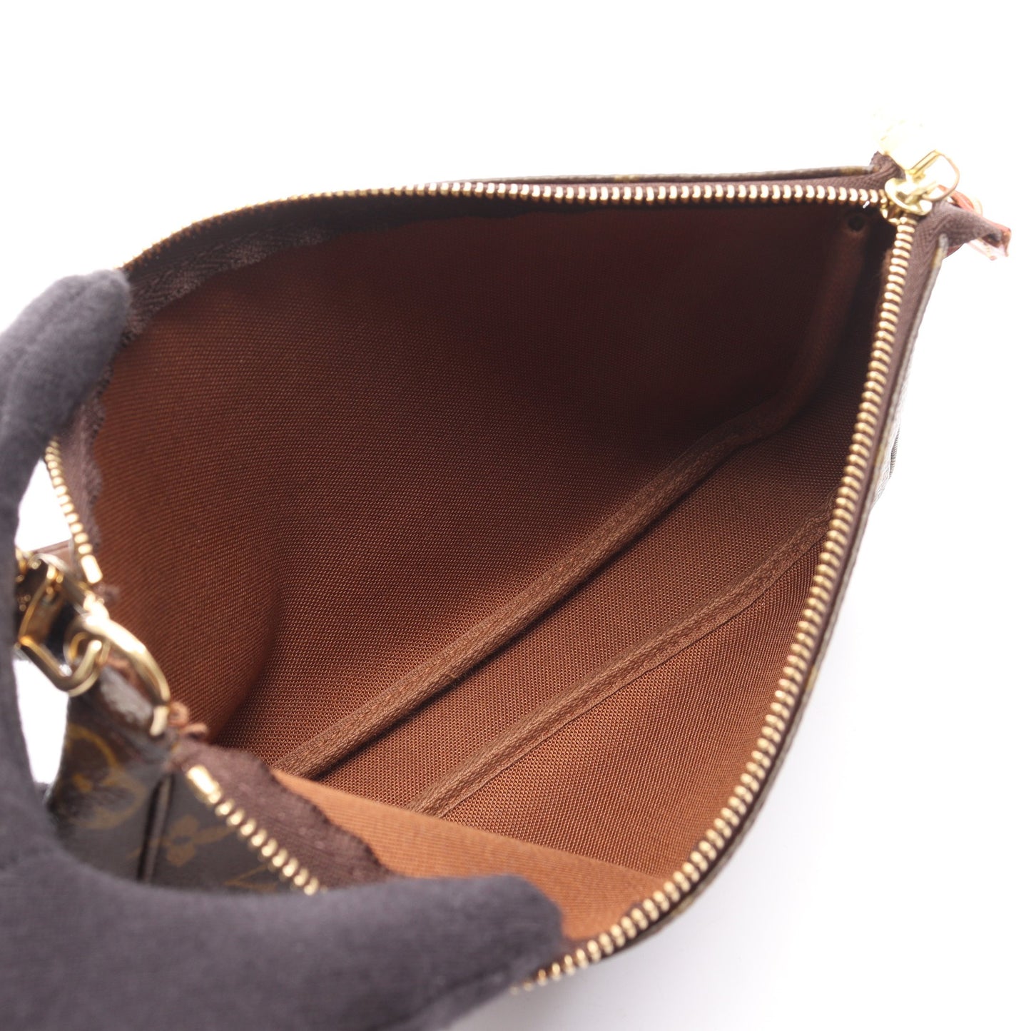 ポシェットアクセソワール モノグラム ハンドバッグ PVC レザー ブラウン ルイヴィトン バッグ LOUIS VUITTON