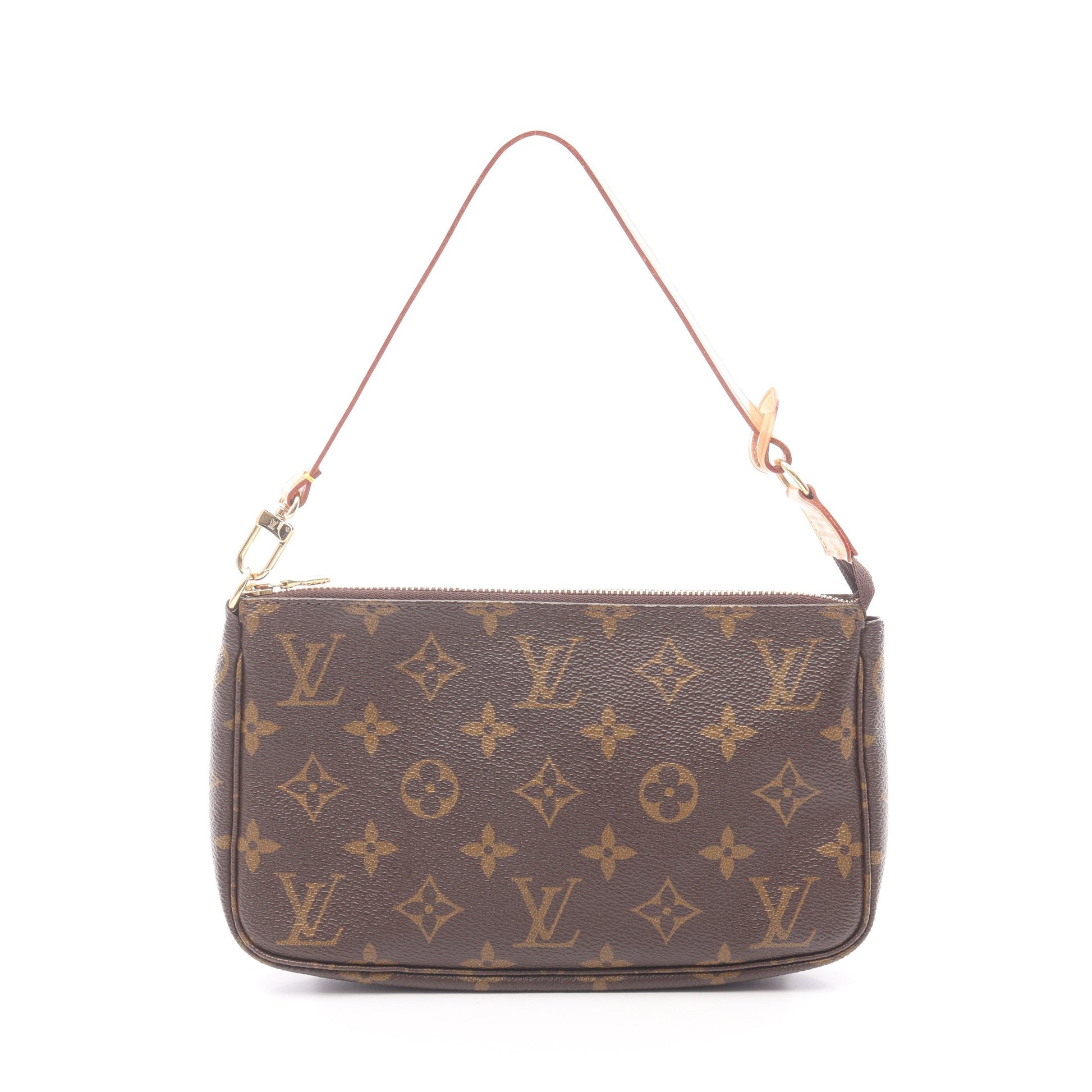 ポシェットアクセソワール モノグラム ハンドバッグ PVC レザー ブラウン ルイヴィトン バッグ LOUIS VUITTON