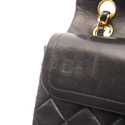マトラッセ Wフラップ Wチェーンショルダーバッグ ラムスキン ブラック ゴールド金具 シャネル バッグ CHANEL