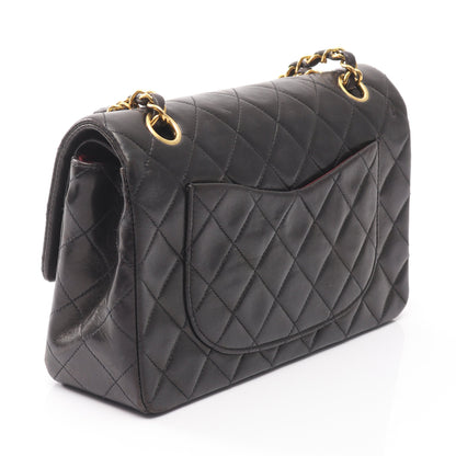 マトラッセ Wフラップ Wチェーンショルダーバッグ ラムスキン ブラック ゴールド金具 シャネル バッグ CHANEL