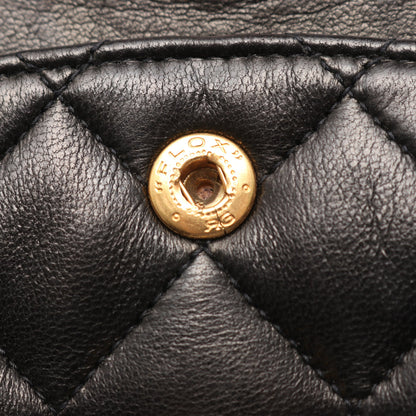 マトラッセ Wフラップ Wチェーンショルダーバッグ ラムスキン ブラック ゴールド金具 シャネル バッグ CHANEL