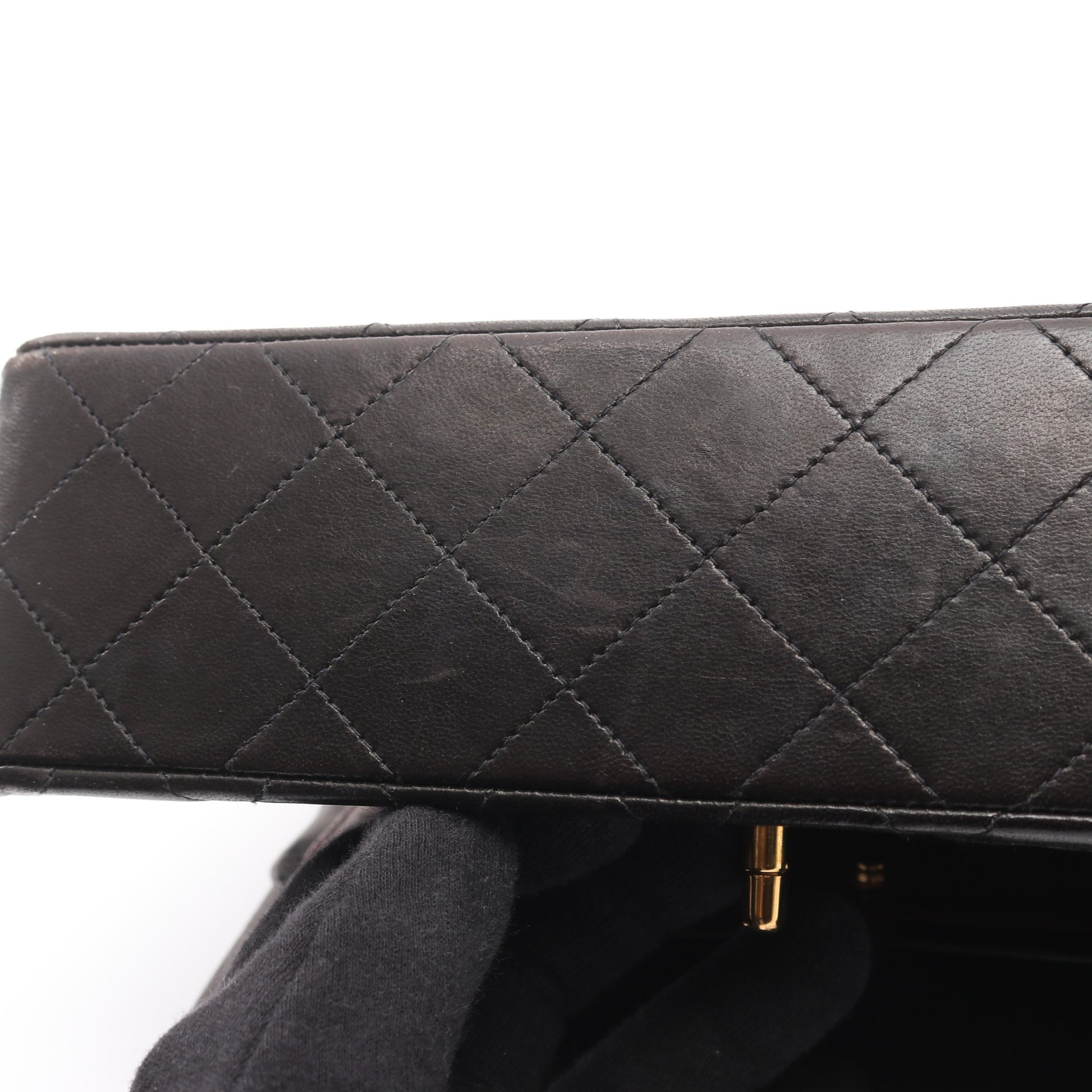マトラッセ Wフラップ Wチェーンショルダーバッグ ラムスキン ブラック ゴールド金具 シャネル バッグ CHANEL
