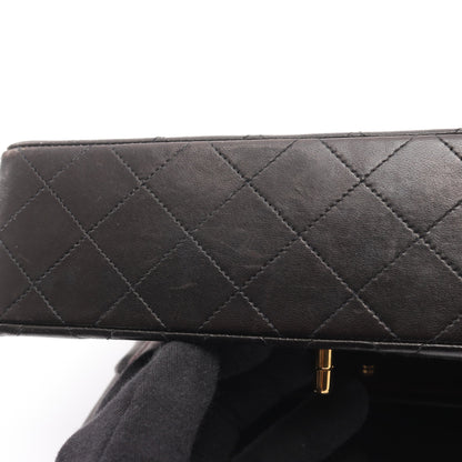 マトラッセ Wフラップ Wチェーンショルダーバッグ ラムスキン ブラック ゴールド金具 シャネル バッグ CHANEL