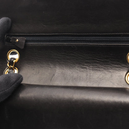 マトラッセ Wフラップ Wチェーンショルダーバッグ ラムスキン ブラック ゴールド金具 シャネル バッグ CHANEL