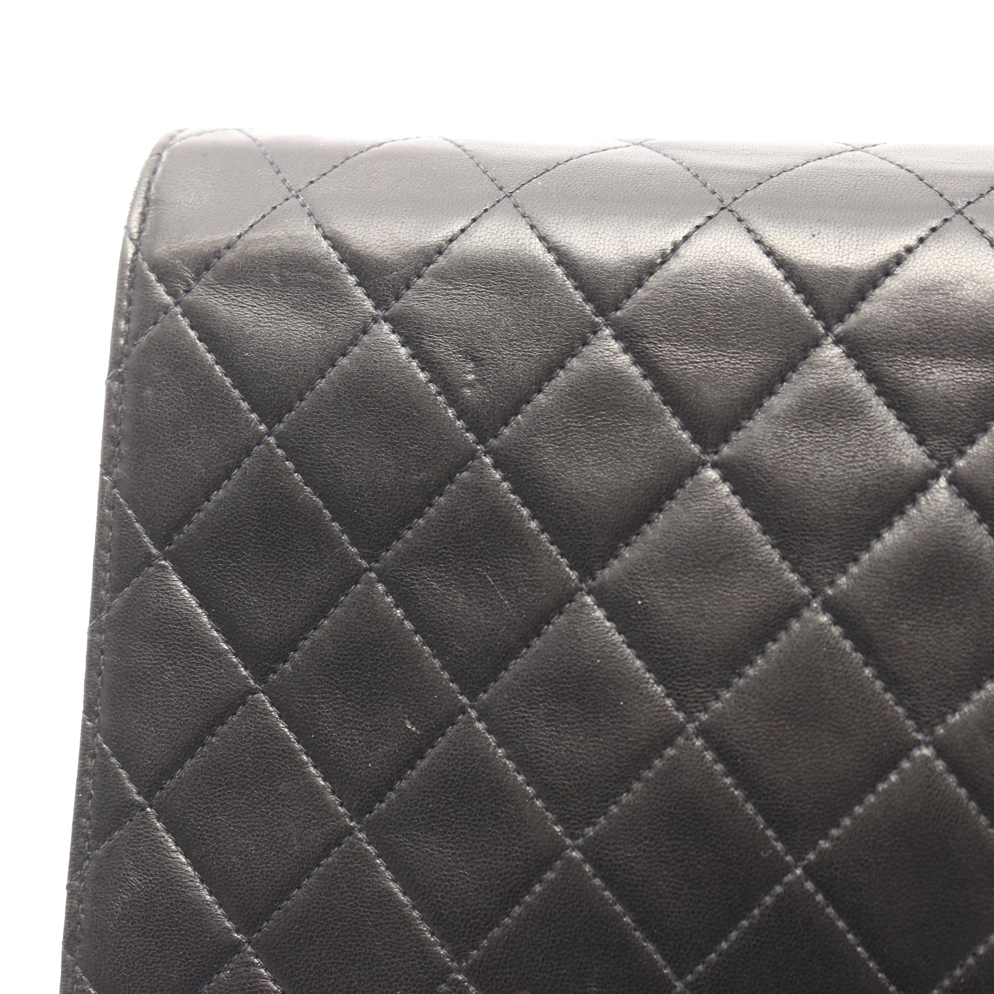 マトラッセ シングルフラップ チェーンショルダーバッグ ラムスキン ブラック ゴールド金具 シャネル バッグ CHANEL