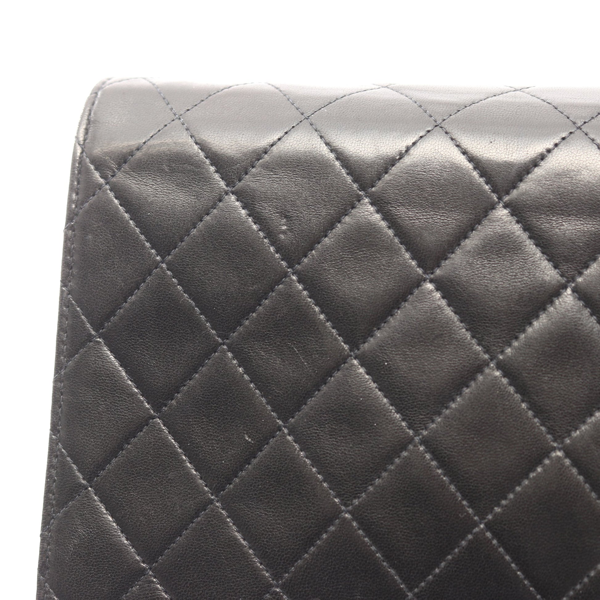 マトラッセ シングルフラップ チェーンショルダーバッグ ラムスキン ブラック ゴールド金具 シャネル バッグ CHANEL