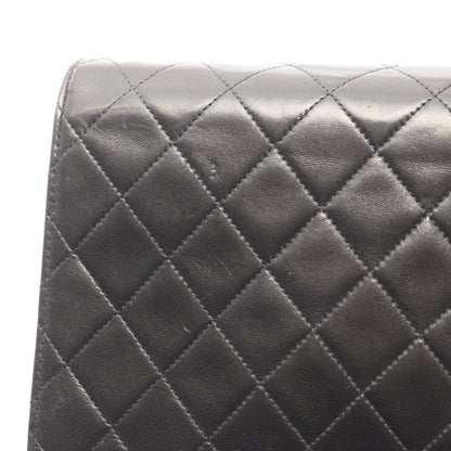 マトラッセ シングルフラップ チェーンショルダーバッグ ラムスキン ブラック ゴールド金具 シャネル バッグ CHANEL
