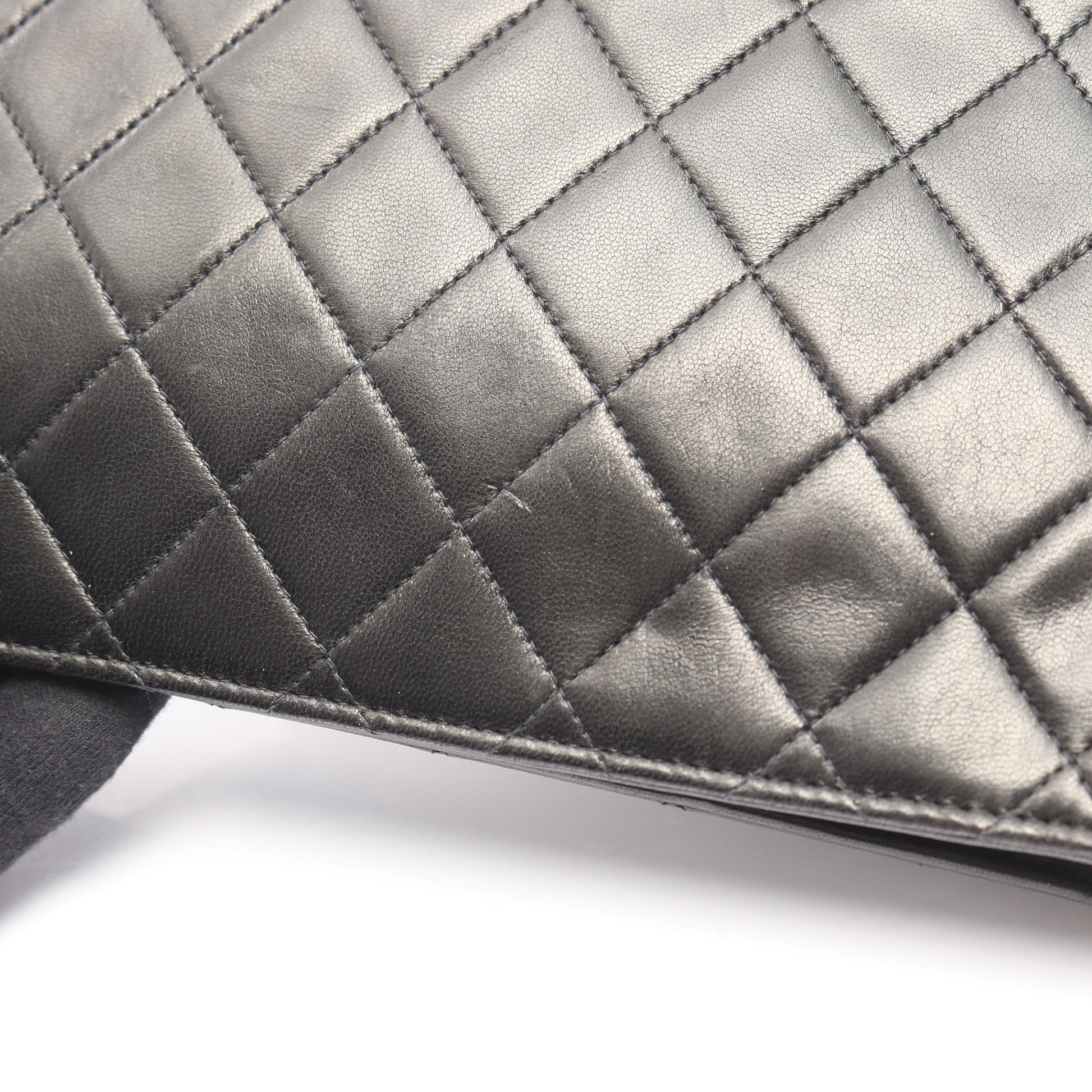 マトラッセ シングルフラップ チェーンショルダーバッグ ラムスキン ブラック ゴールド金具 シャネル バッグ CHANEL