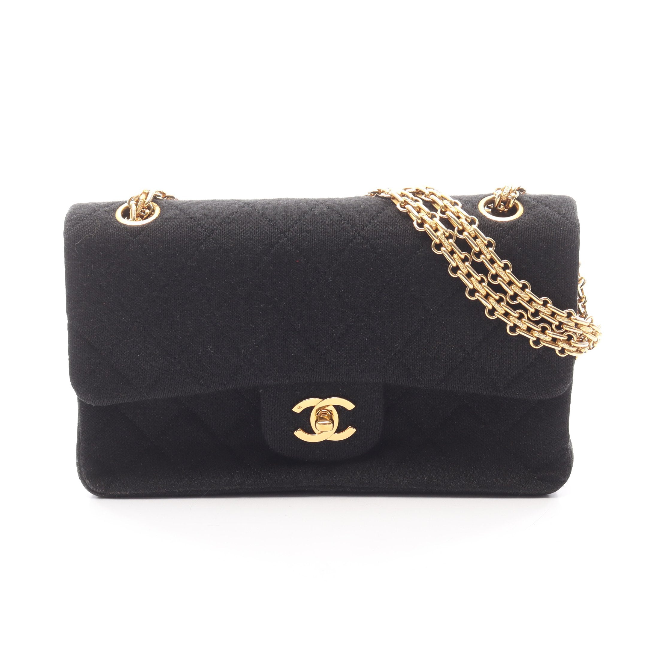 マトラッセ Wフラップ Wチェーンショルダーバッグ コットンジャージー