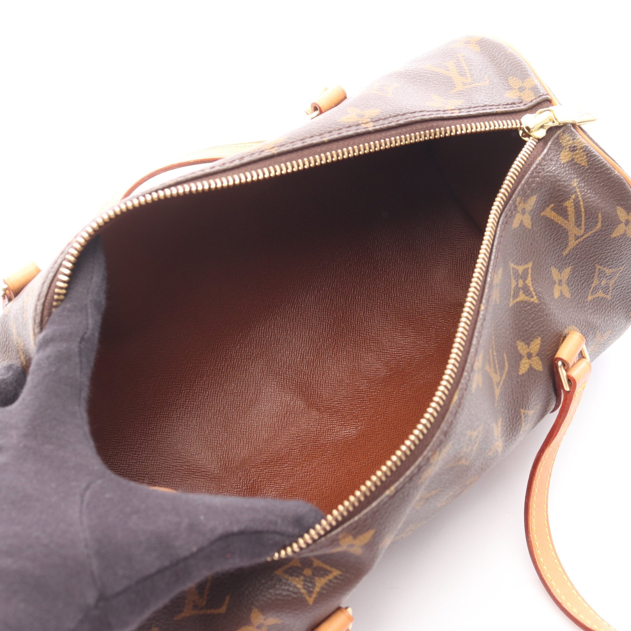 パピヨン30 モノグラム ハンドバッグ PVC レザー ブラウン ルイ