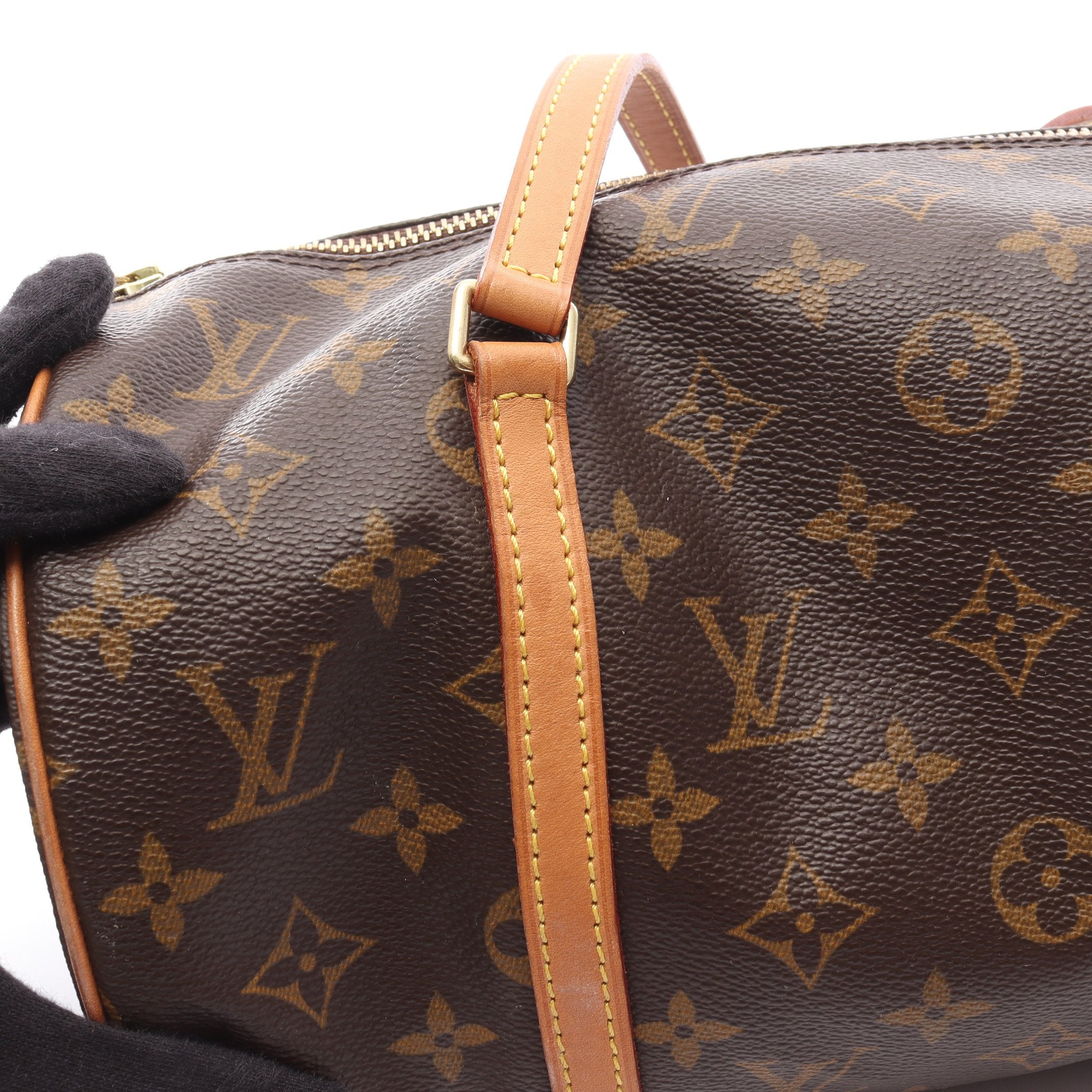 パピヨン30 モノグラム ハンドバッグ PVC レザー ブラウン ルイ