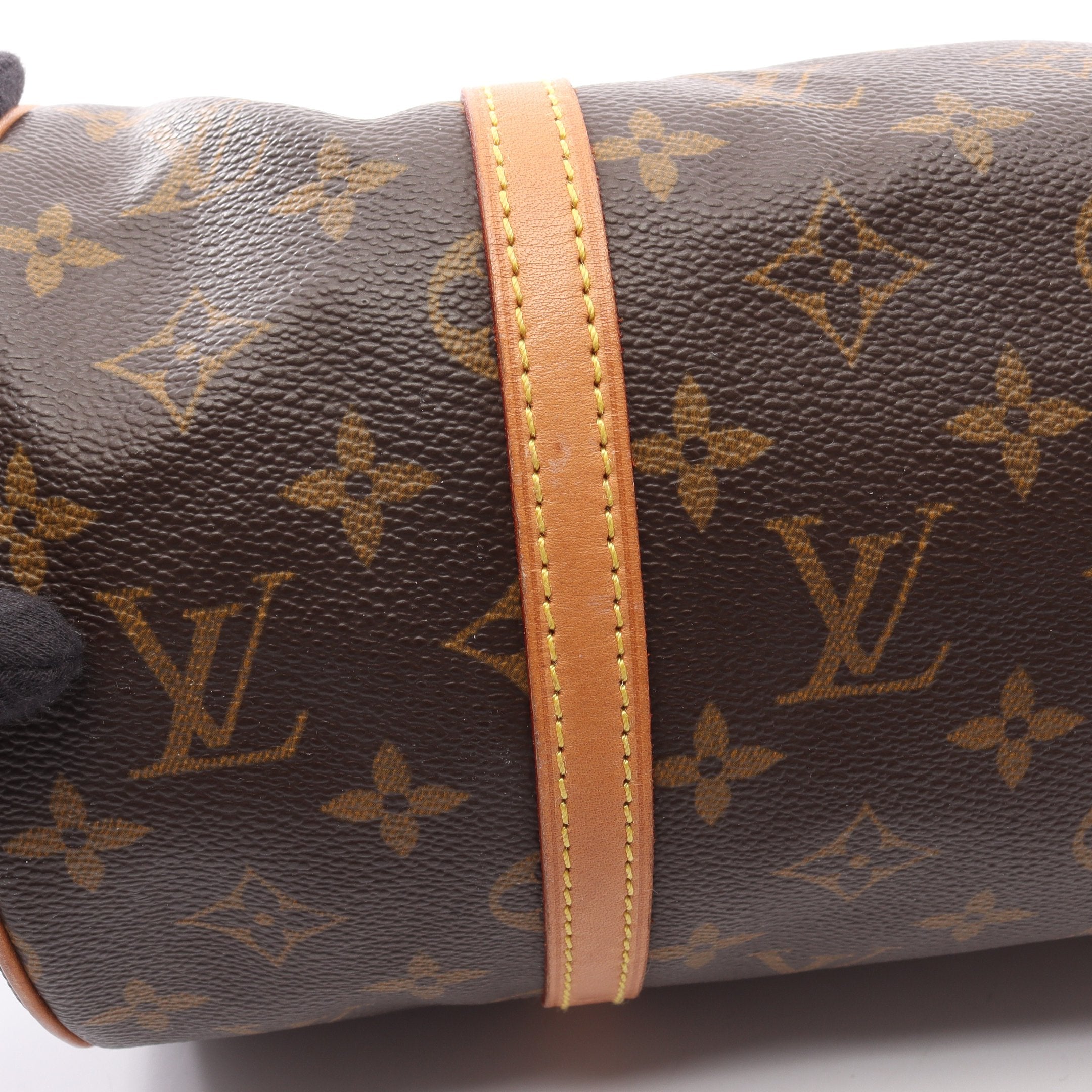 パピヨン30 モノグラム ハンドバッグ PVC レザー ブラウン ルイ