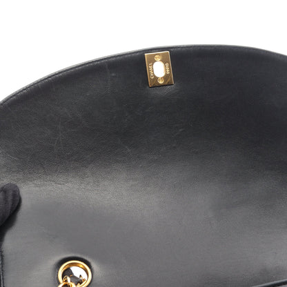 マトラッセ ダイアナフラップ チェーンショルダーバッグ ラムスキン ブラック ゴールド金具 シャネル バッグ CHANEL