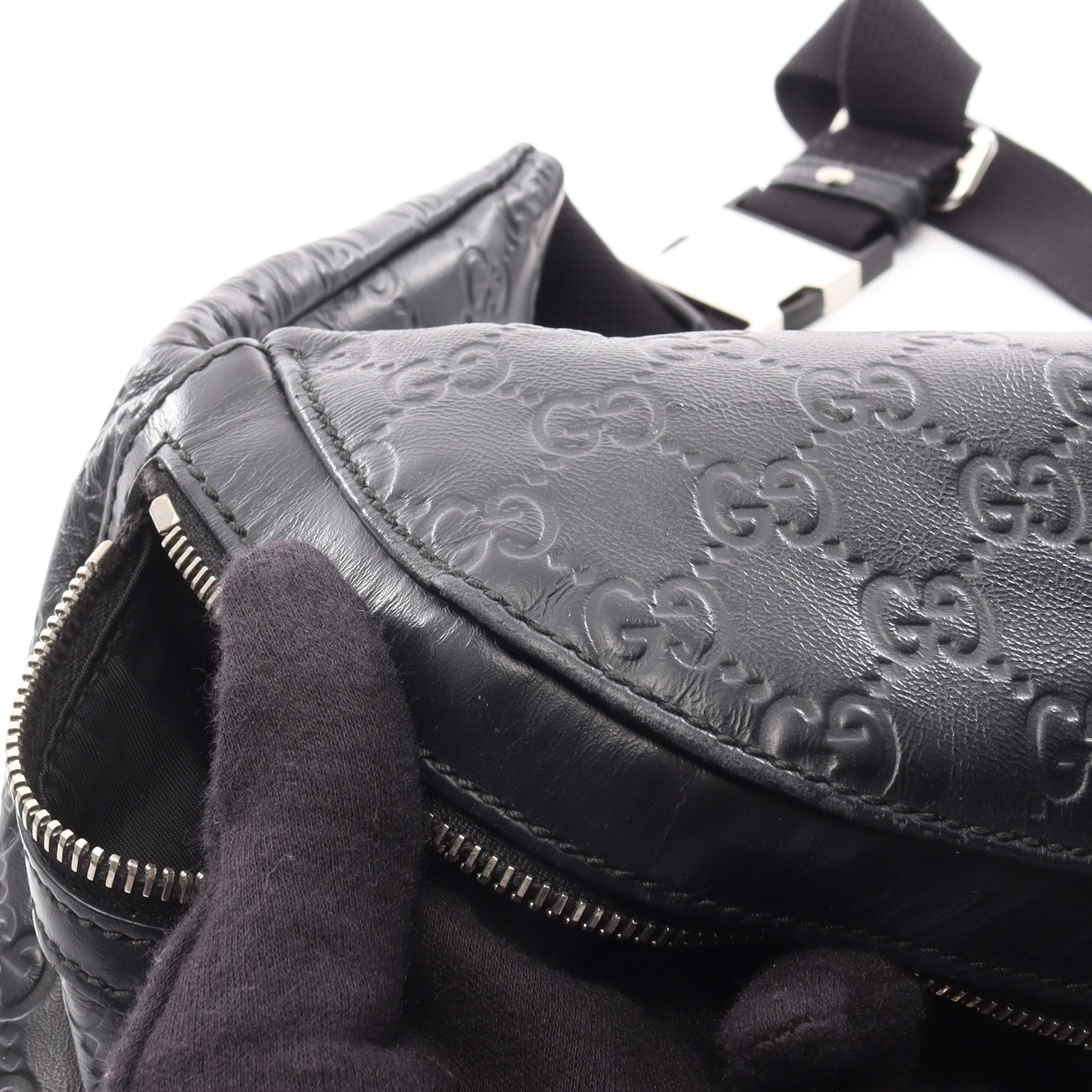 グッチシマ シェリーライン ボディバッグ ウエストバッグ レザー