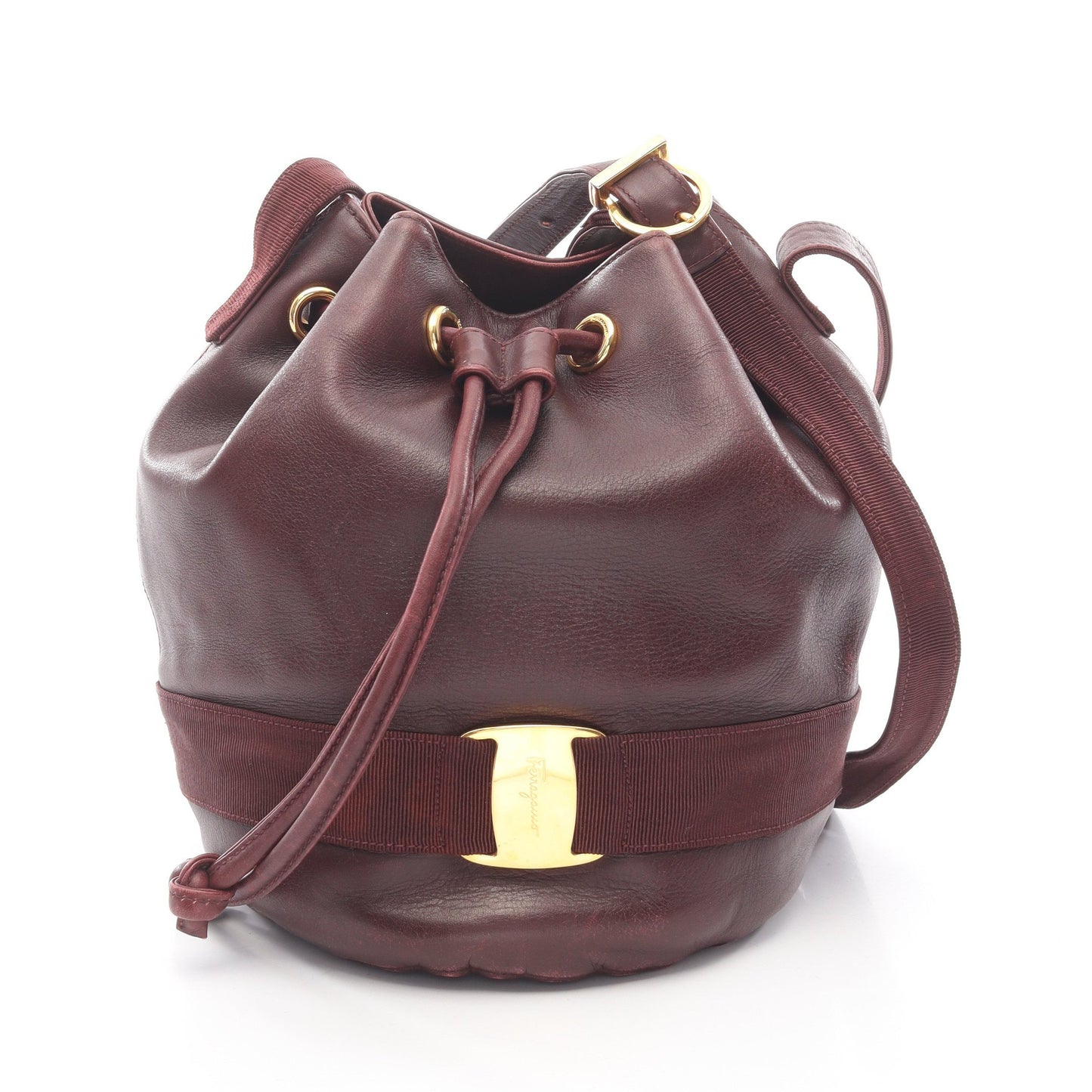 ヴァラリボン ショルダーバッグ レザー ボルドー サルヴァトーレフェラガモ バッグ Salvatore Ferragamo