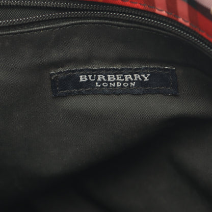 ノバチェック ハンドバッグ キャンバス レザー レッド ライトブラウン マルチカラー バーバリー バッグ BURBERRY