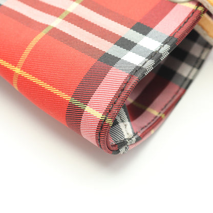 ノバチェック ハンドバッグ キャンバス レザー レッド ライトブラウン マルチカラー バーバリー バッグ BURBERRY