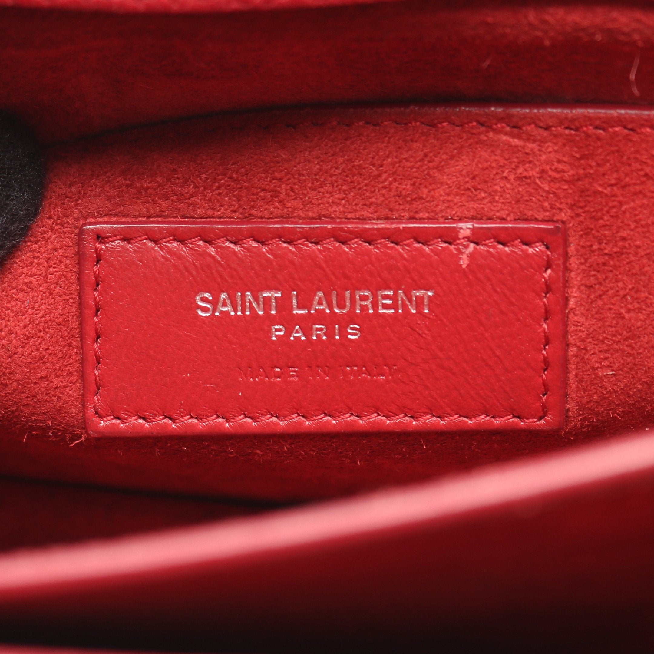 サンセット ミディアム ショルダーバッグ レザー レッド サンローラン