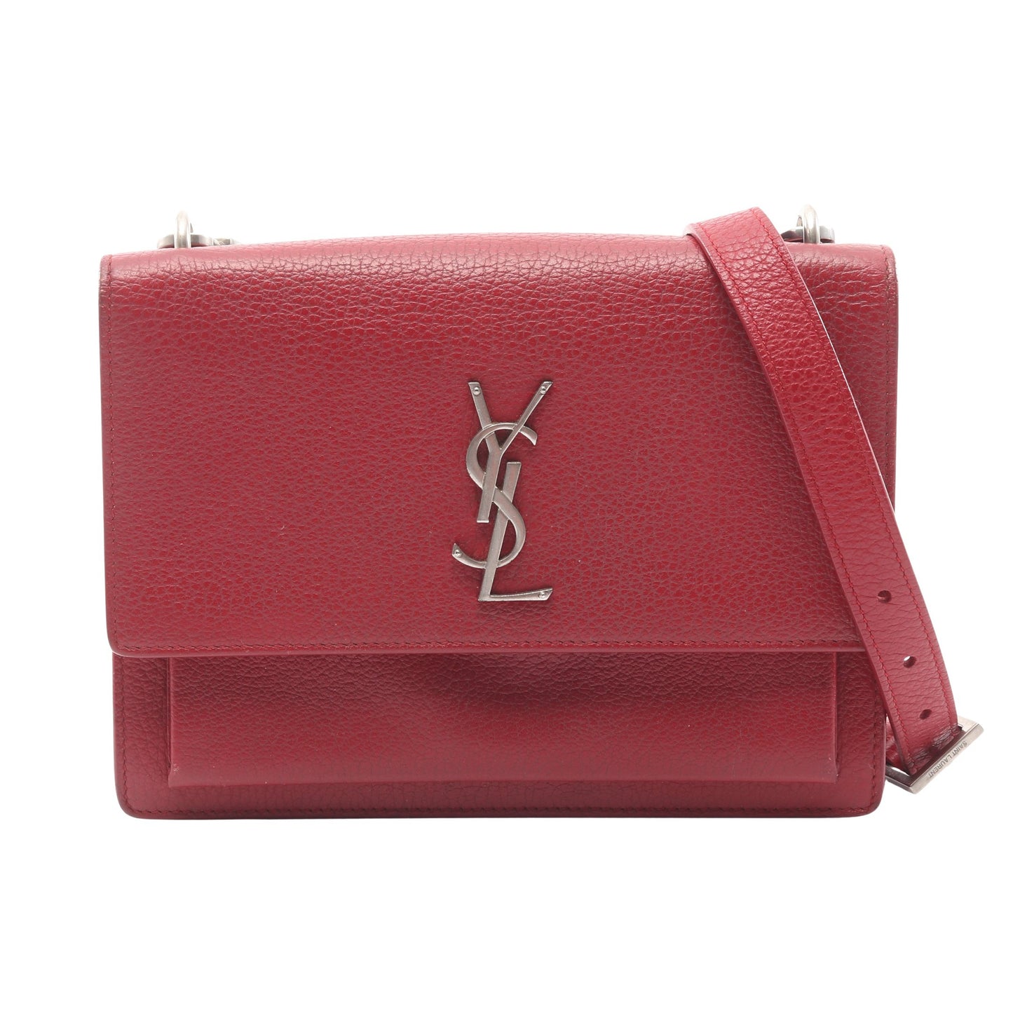 サンセット ミディアム ショルダーバッグ レザー レッド サンローランパリ バッグ SAINT LAURENT PARIS