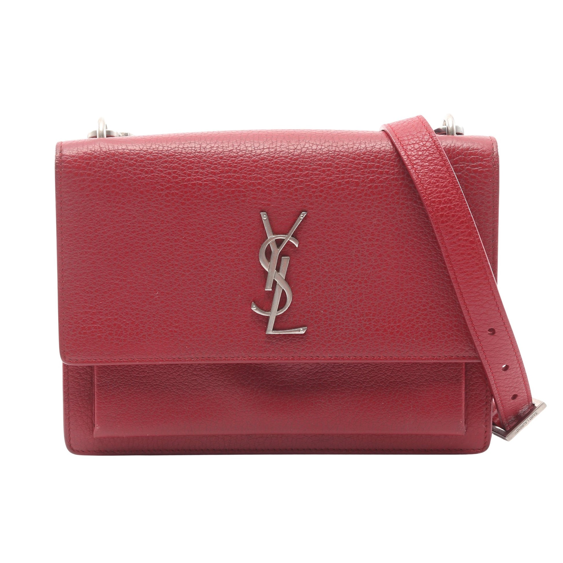 サンセット ミディアム ショルダーバッグ レザー レッド サンローランパリ バッグ SAINT LAURENT PARIS