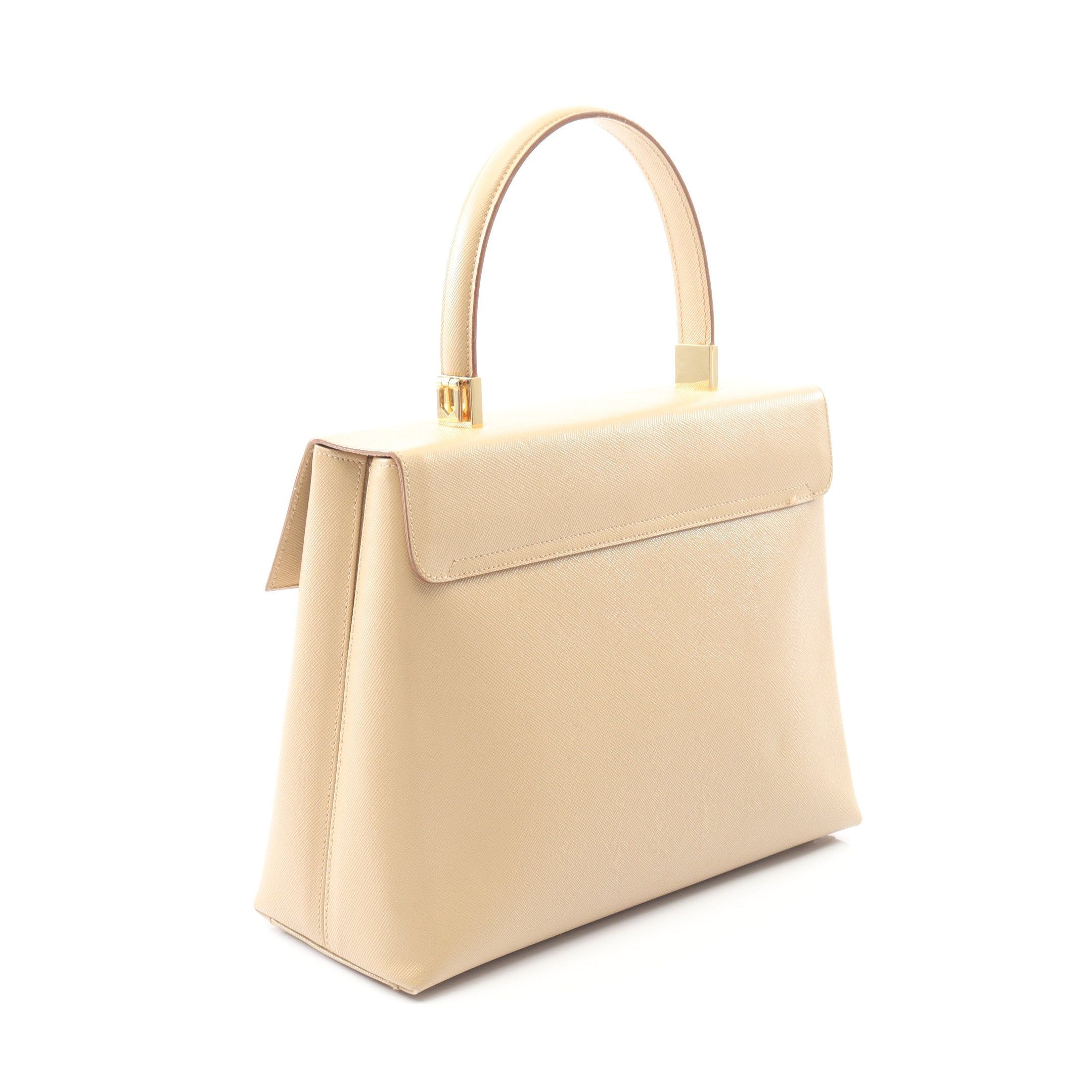 ガンチーニ ハンドバッグ レザー ベージュ サルヴァトーレフェラガモ