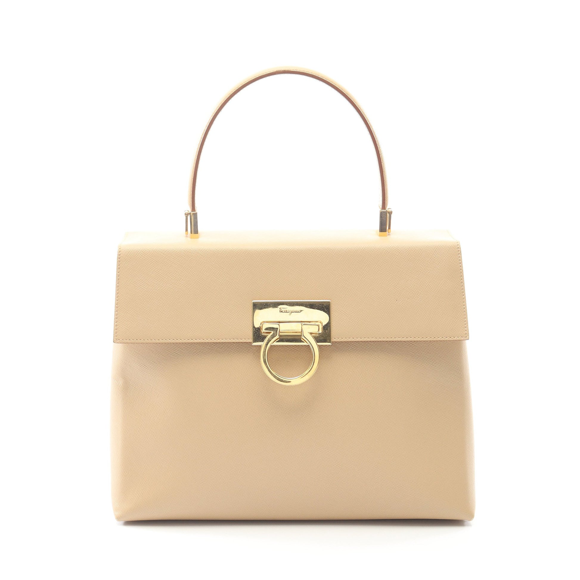 ガンチーニ ハンドバッグ レザー ベージュ サルヴァトーレフェラガモ バッグ Salvatore Ferragamo