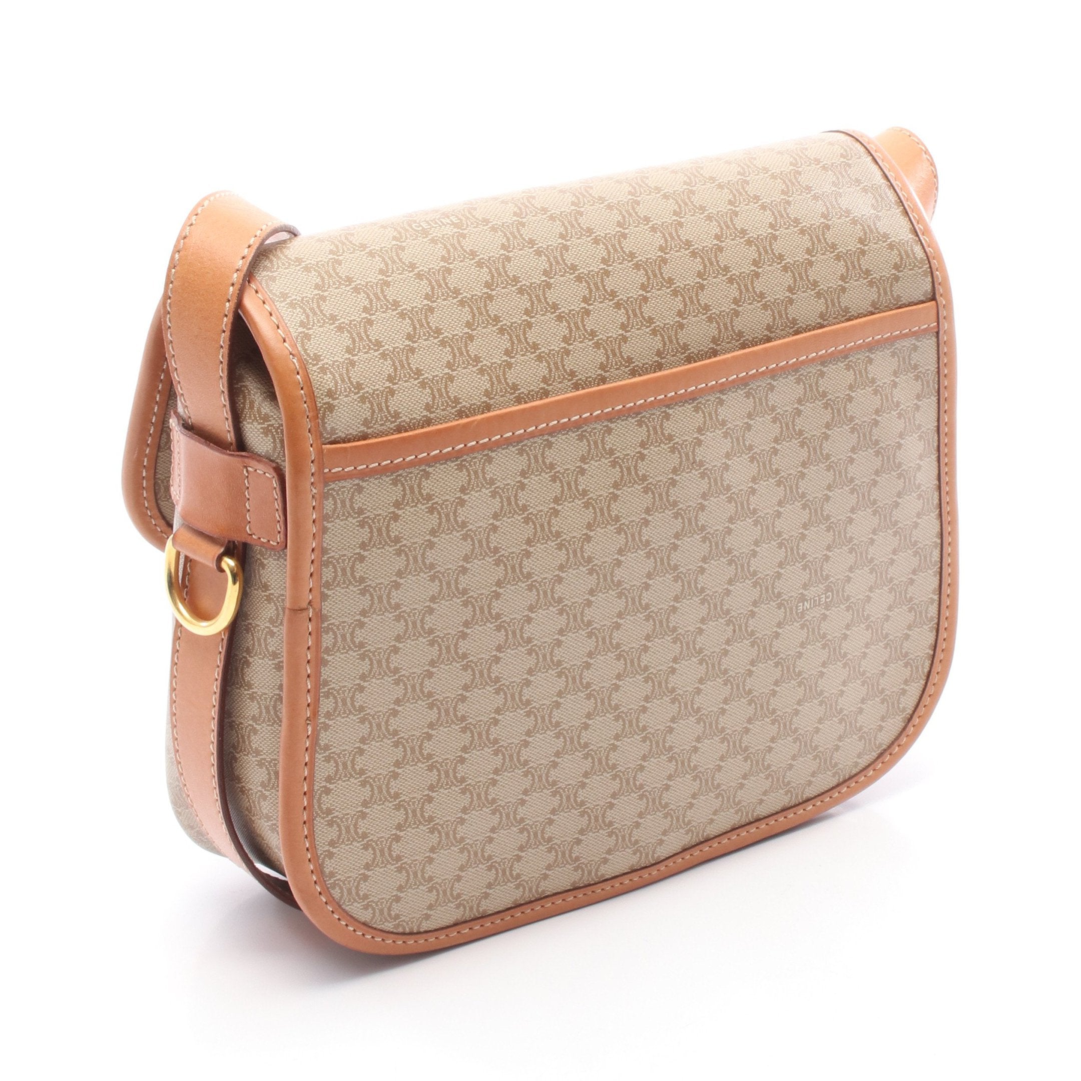 マカダム ショルダーバッグ PVC レザー ベージュ ライトブラウン