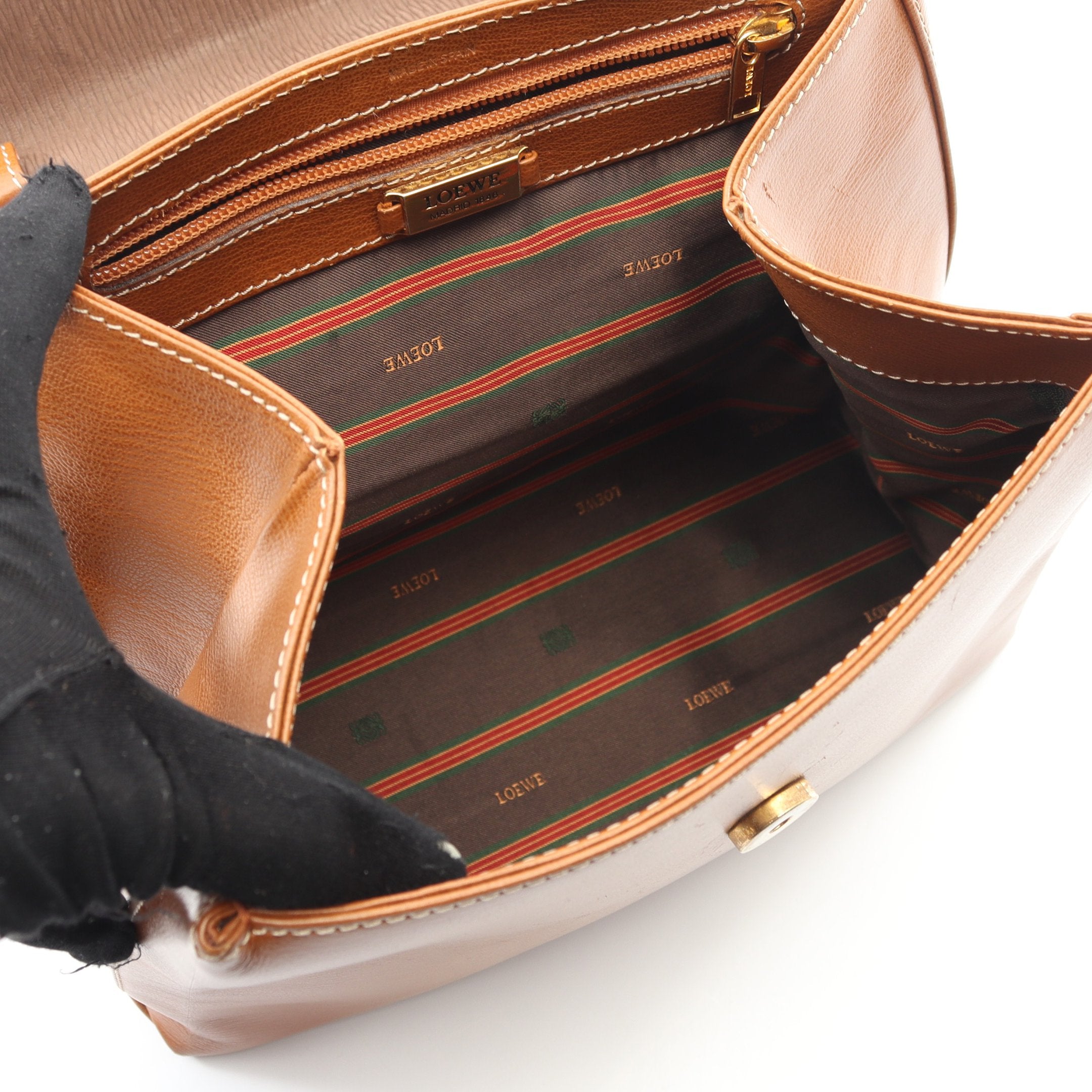 ベラスケス ツイスト ハンドバッグ レザー ヌバック ライトブラウン