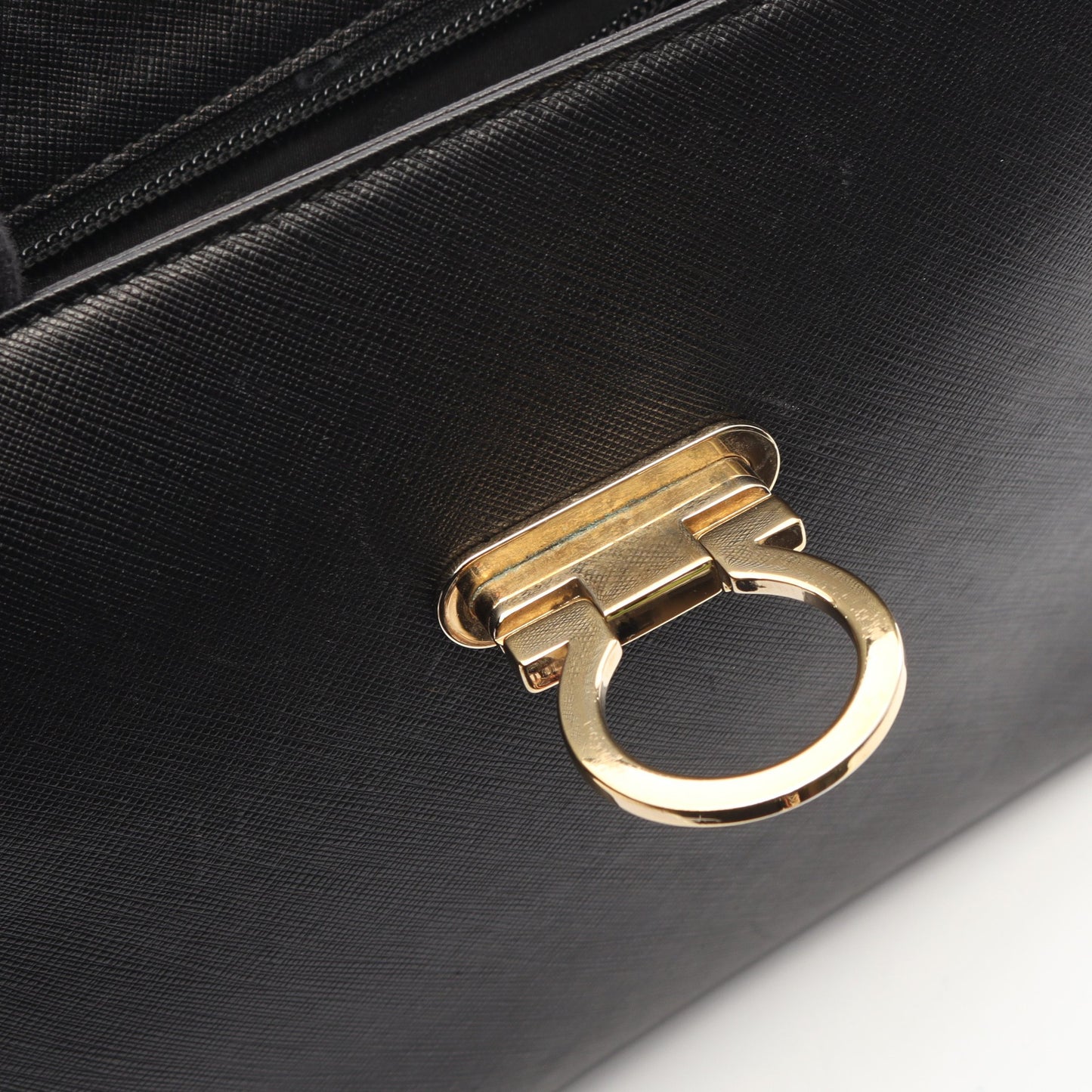 ガンチーニ ハンドバッグ レザー ブラック 2WAY サルヴァトーレフェラガモ バッグ Salvatore Ferragamo
